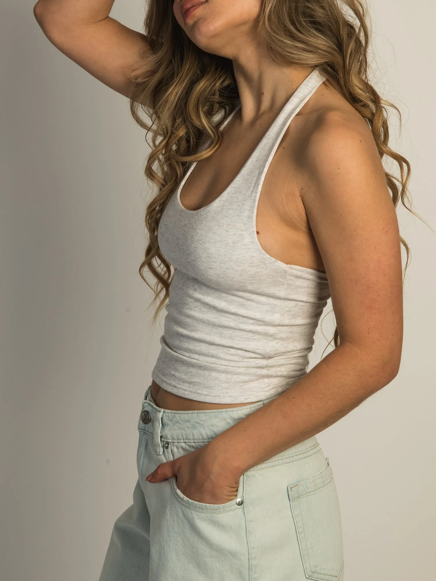 HARLOW DANI MELANGE HALTER TOP - CLOUD sold by Boathouse product image thumbnail 4