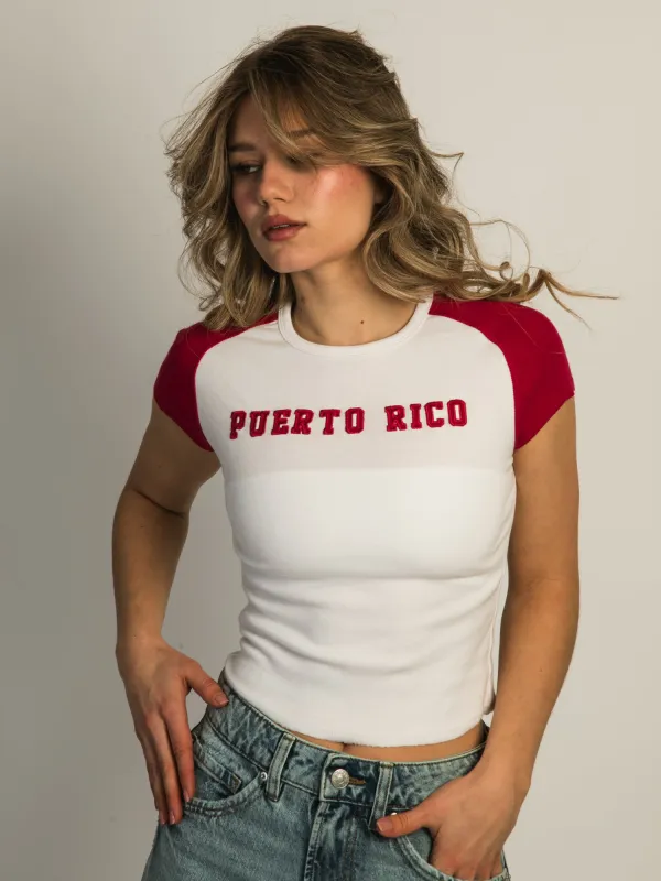 HARLOW MISSY APPLIQUE TEE - PUERTO RICO sold by Boathouse