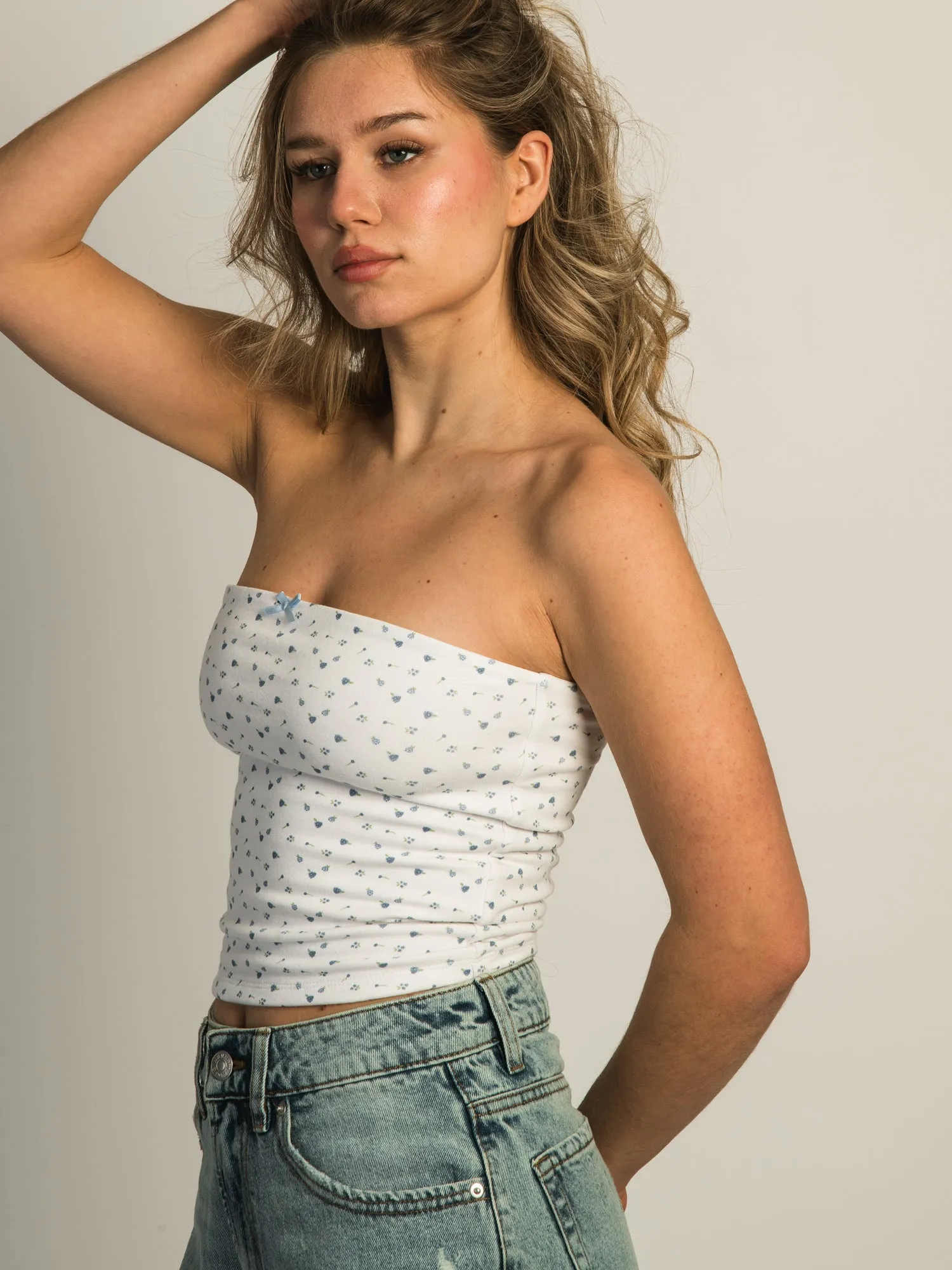 HARLOW BAILEY DITSY TUBE TOP - WHITE sold by Boathouse product image thumbnail 4