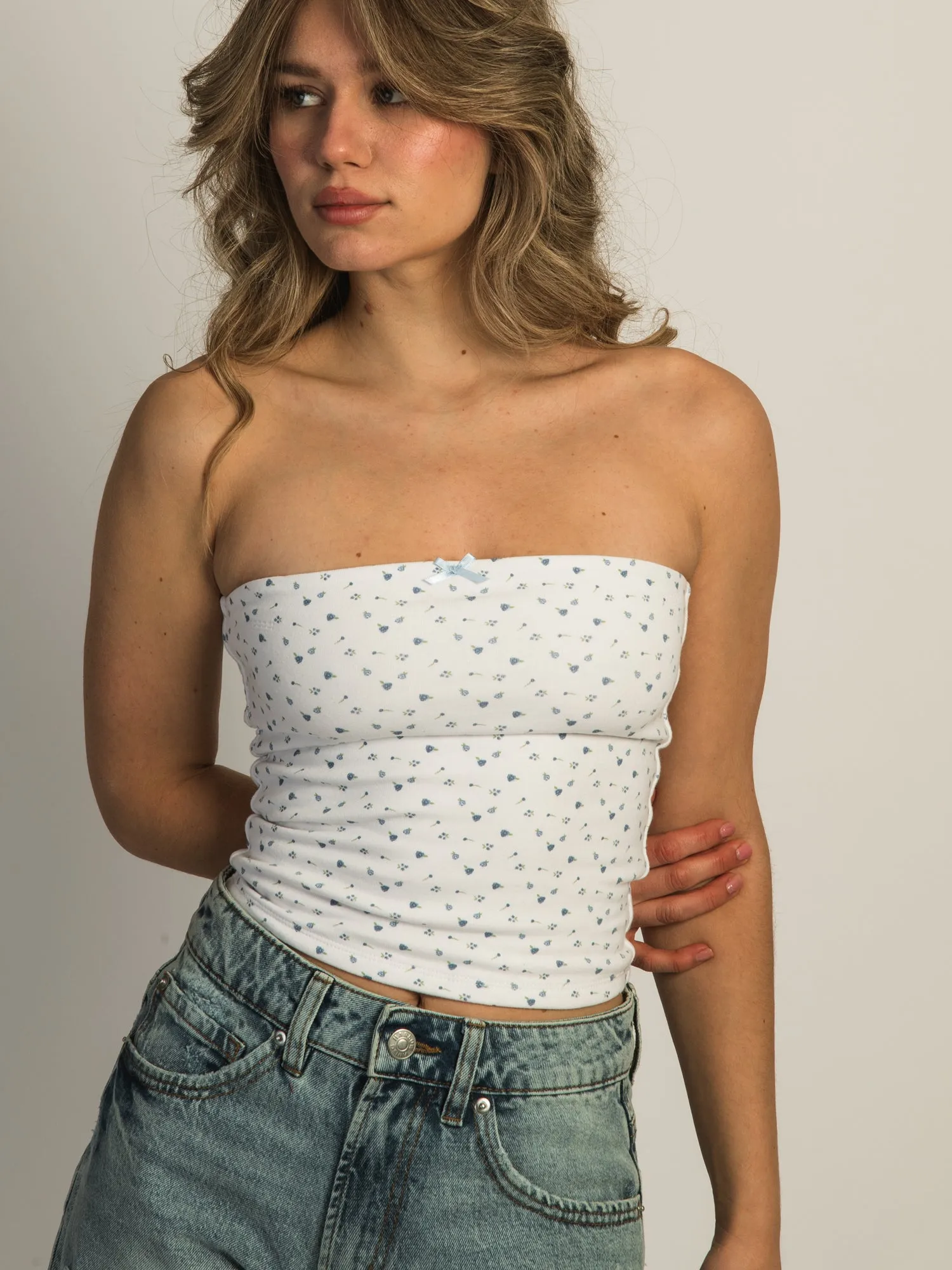 HARLOW BAILEY DITSY TUBE TOP - WHITE sold by Boathouse product image thumbnail 2