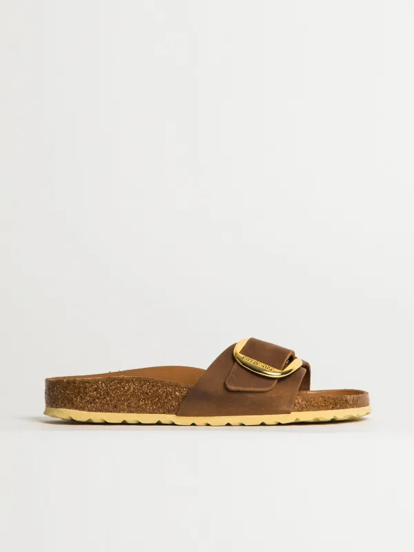 WOMENS BIRKENSTOCK MADRID BIG BUCKLE OILED LEATHER SANDALS - MEDIUM/NARROW - COGNAC sold by Boathouse