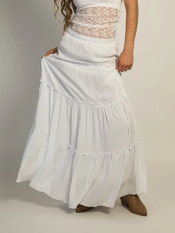 HARLOW TIERED SKIRT - WHITE sold by Boathouse