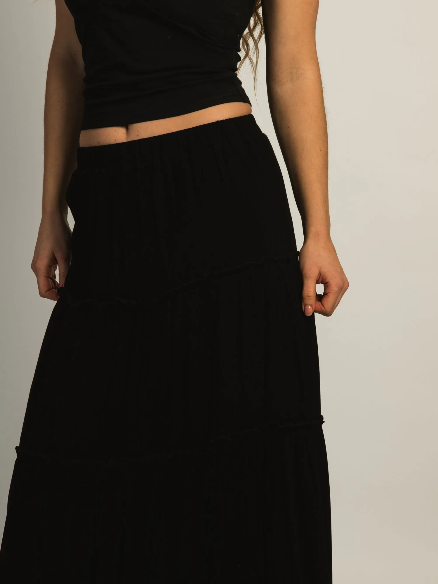 HARLOW TIERED SKIRT - BLACK sold by Boathouse product image thumbnail 3