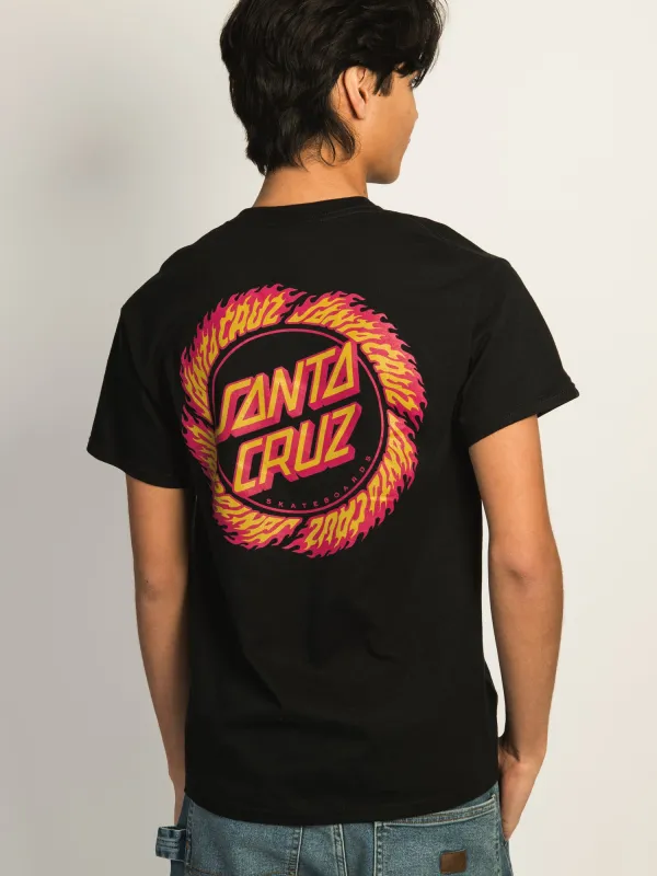 SANTA CRUZ FLAME RINGED DOT T-SHIRT sold by Boathouse