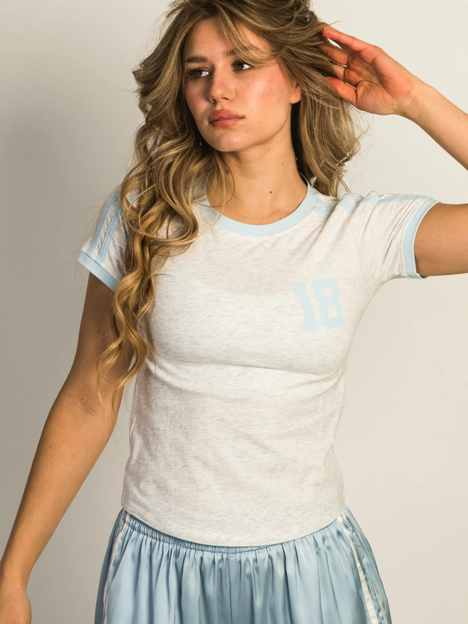 HARLOW MIA TEE - HEATHER CLOUD sold by Boathouse