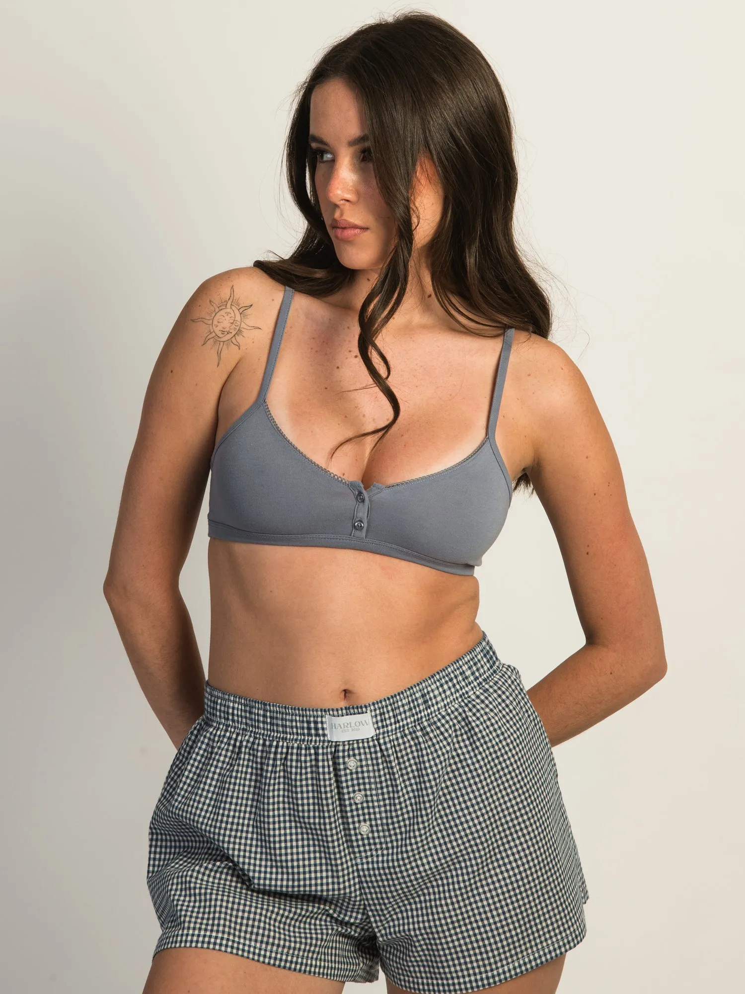 HARLOW DAISY BRALETTE - DENIM BLUE sold by Boathouse