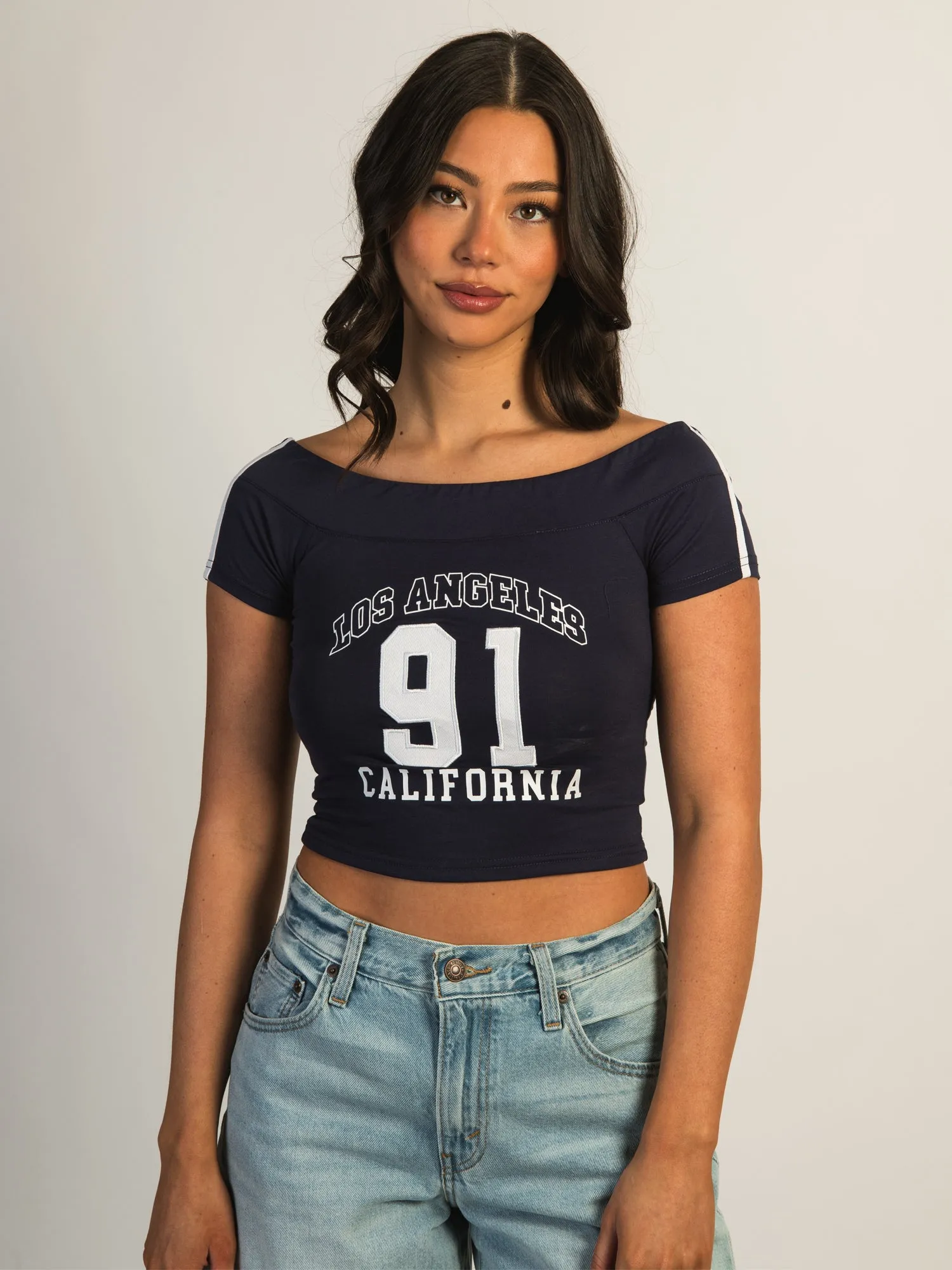 PRINCESS POLLY SERENDIPIA OTS GRAPHIC TOP sold by Boathouse