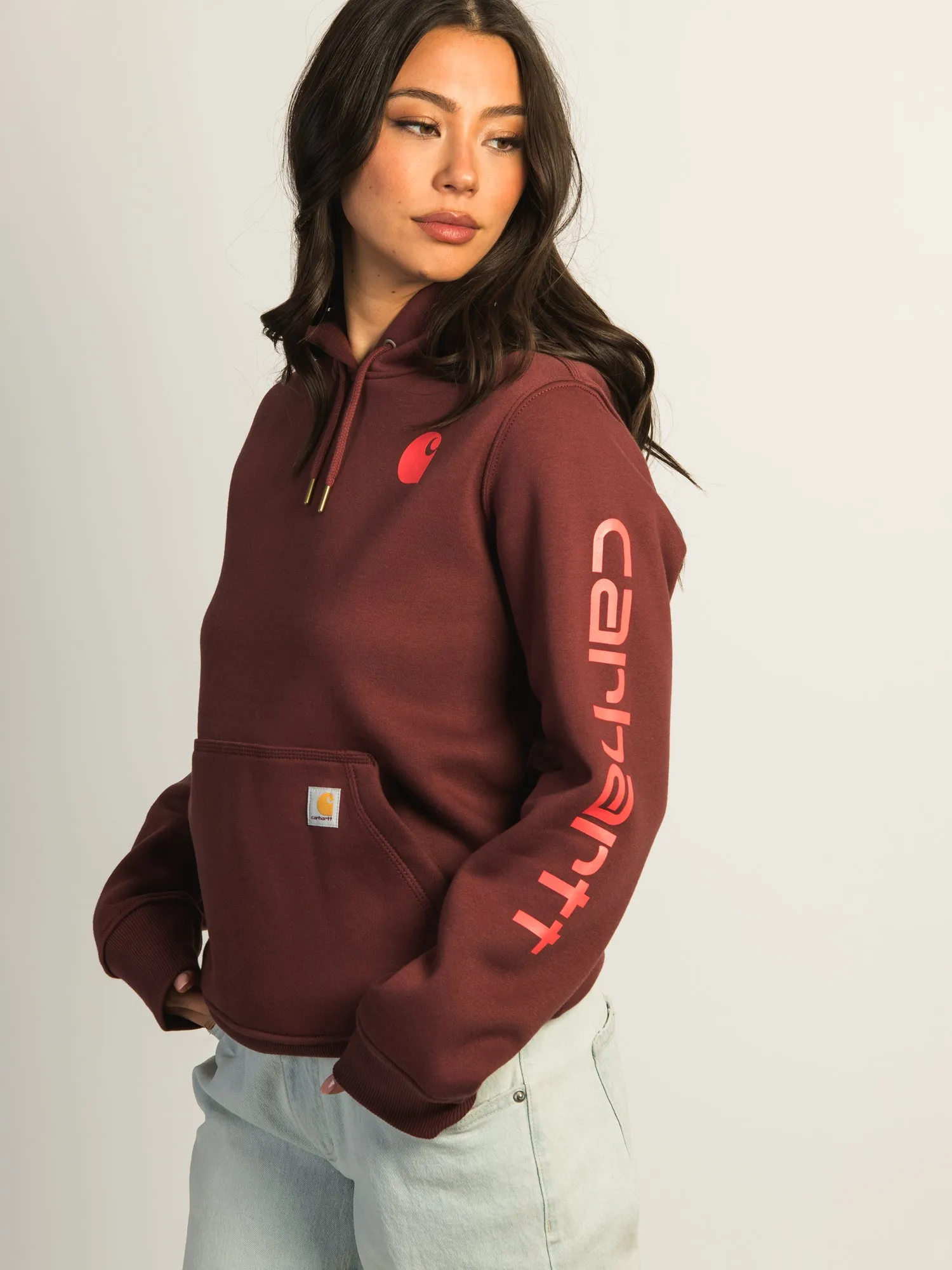 CARHARTT LOGO SLEEVE PULL OVER HOODIE - BARNWOOD sold by Boathouse product image thumbnail 3
