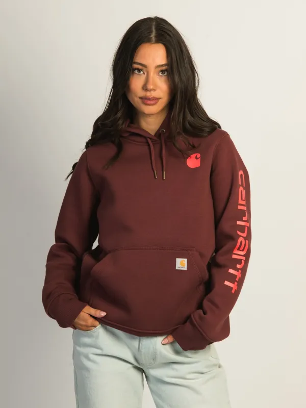 CARHARTT LOGO SLEEVE PULL OVER HOODIE - BARNWOOD made by Carhartt
