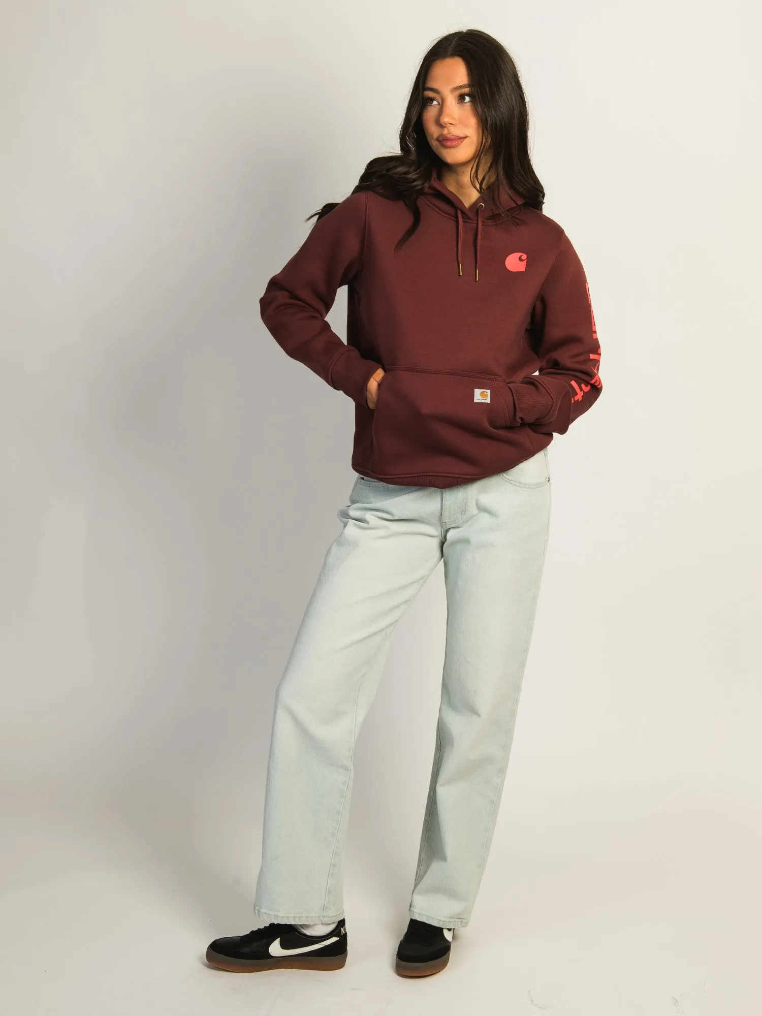 CARHARTT LOGO SLEEVE PULL OVER HOODIE - BARNWOOD sold by Boathouse product image thumbnail 2