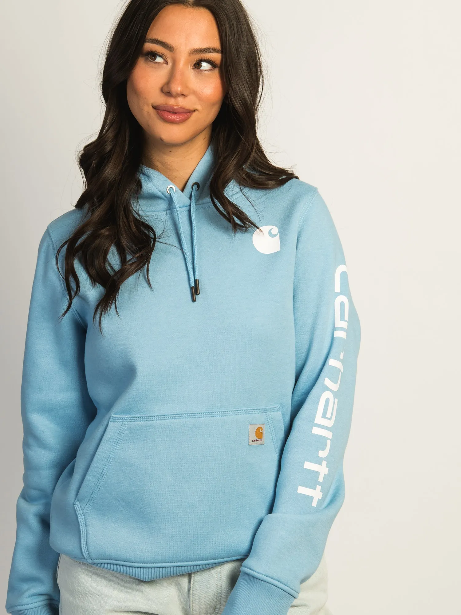 CARHARTT LOGO SLEEVE PULL OVER HOODIE - WATER sold by Boathouse product image thumbnail 3