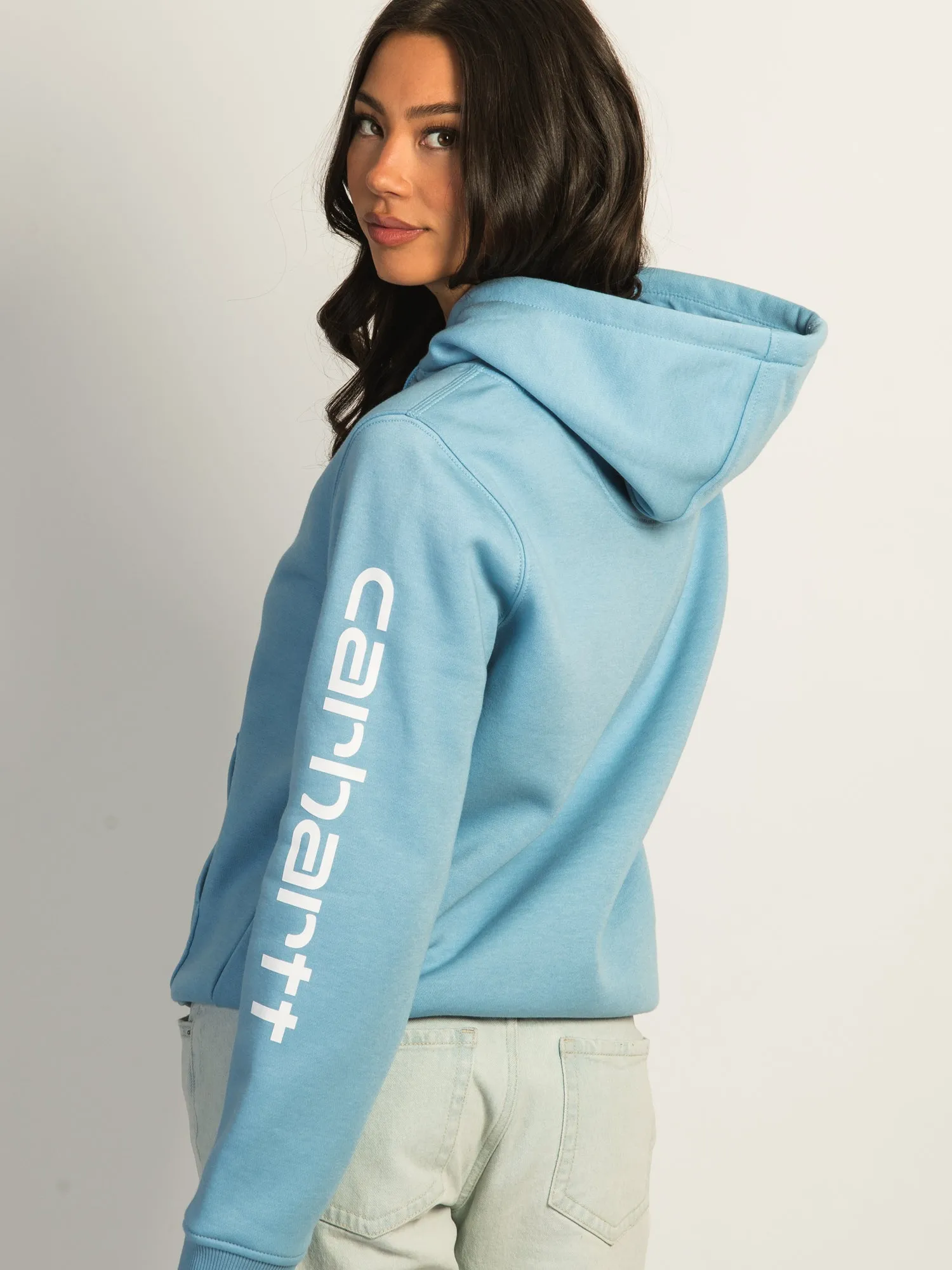 CARHARTT LOGO SLEEVE PULL OVER HOODIE - WATER sold by Boathouse product image thumbnail 5