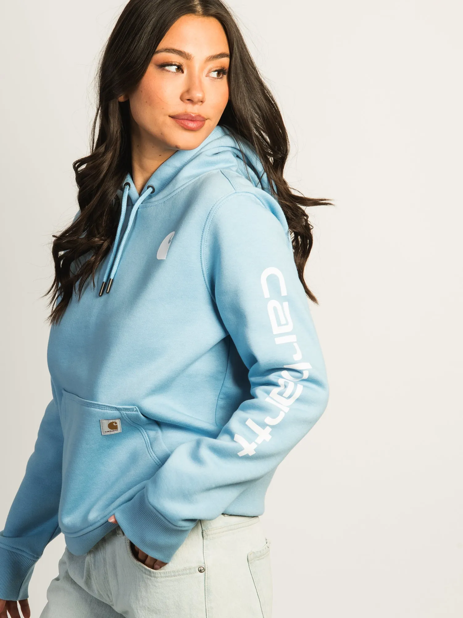 CARHARTT LOGO SLEEVE PULL OVER HOODIE - WATER sold by Boathouse product image thumbnail 4