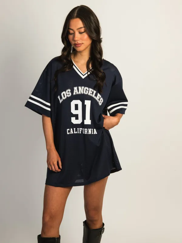 PRINCESS POLLY MICHAIL JERSEY MINI DRESS - NAVY sold by Boathouse