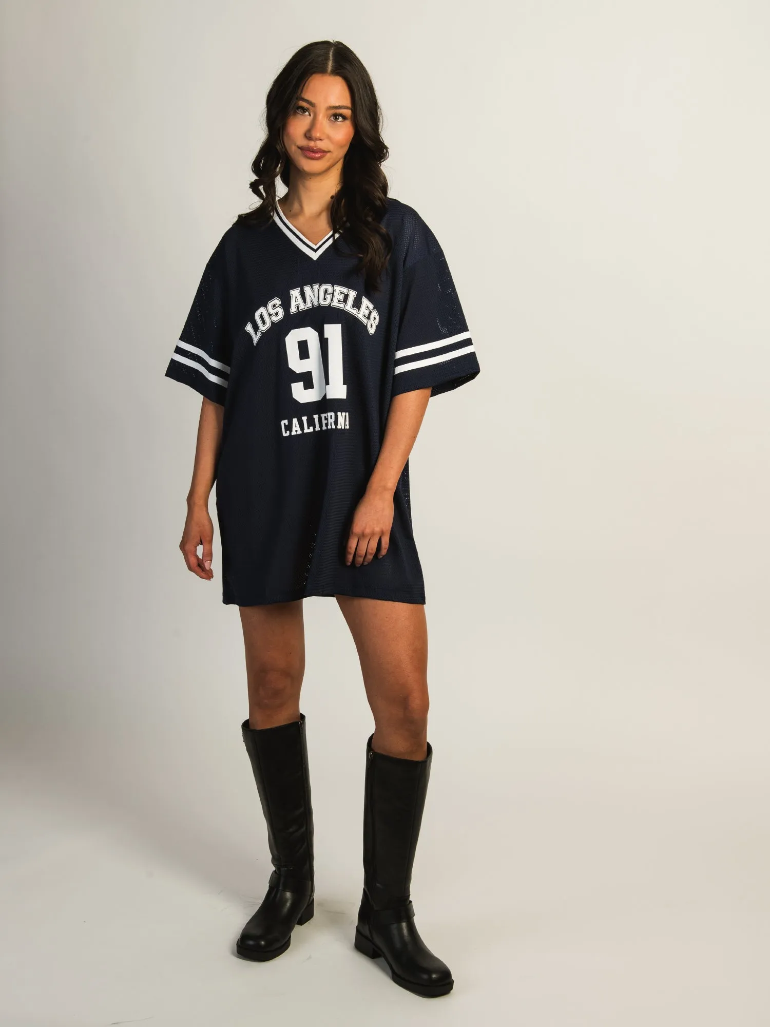 PRINCESS POLLY MICHAIL JERSEY MINI DRESS - NAVY sold by Boathouse product image thumbnail 2