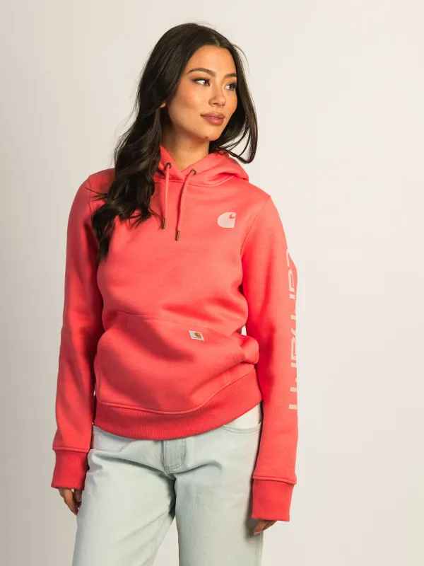 CARHARTT LOGO SLEEVE PULL OVER HOODIE - SALMON made by Carhartt