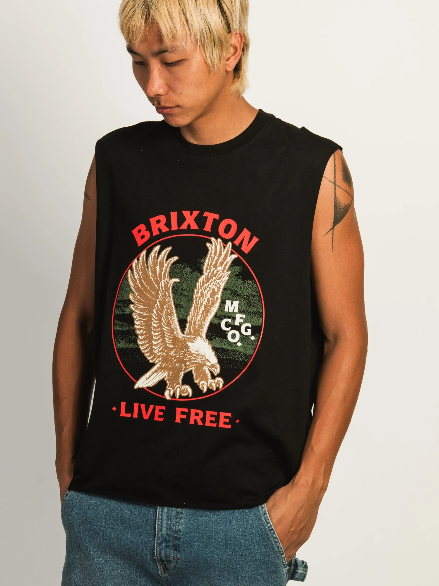 BRIXTON LIVE FREE MUSCLE TANK - BLACK sold by Boathouse product image thumbnail 4