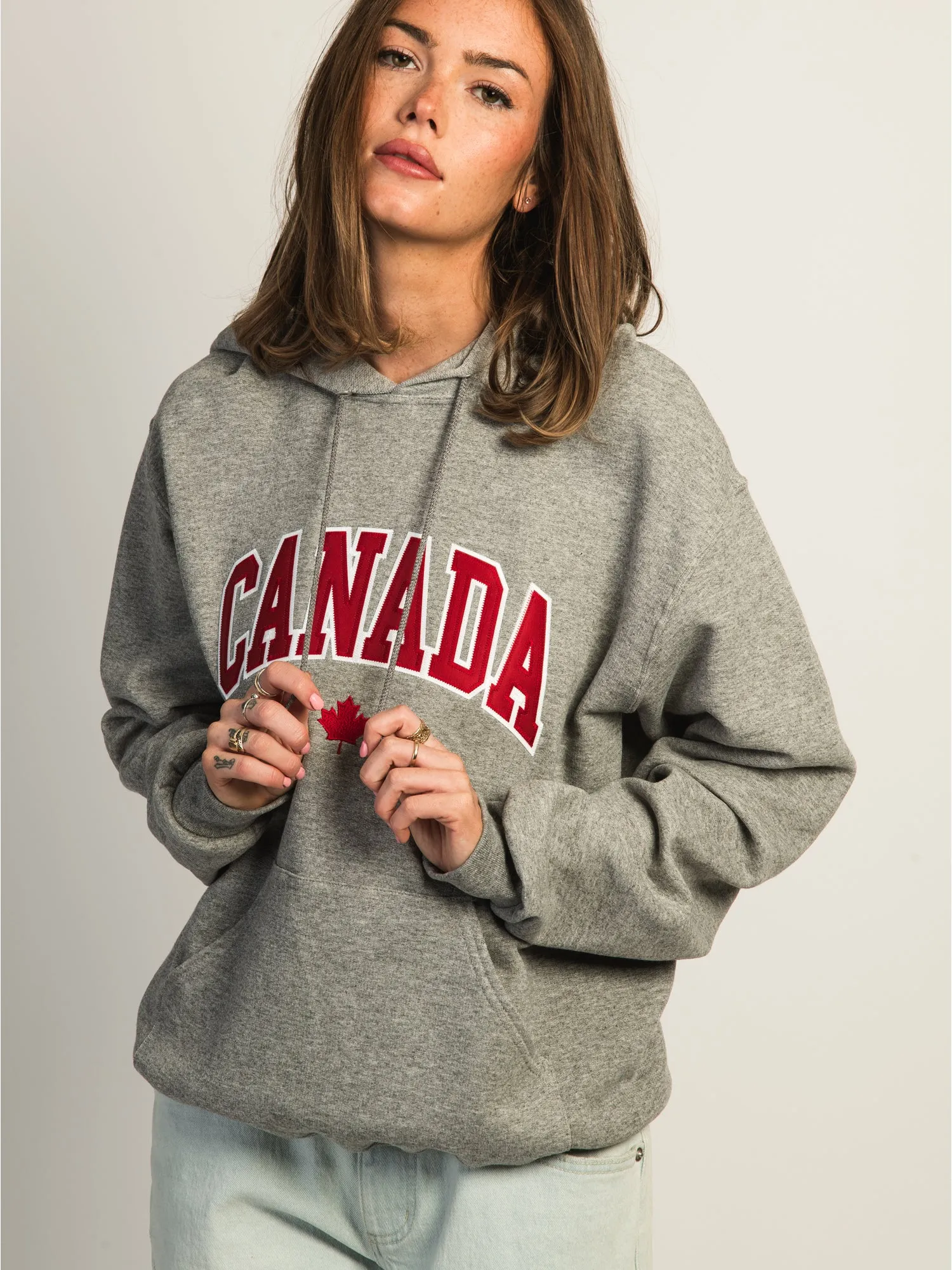 HOTLINE APPAREL CANADA EMBROIDERED HOODIE - HEATHER GREY sold by Boathouse product image thumbnail 4