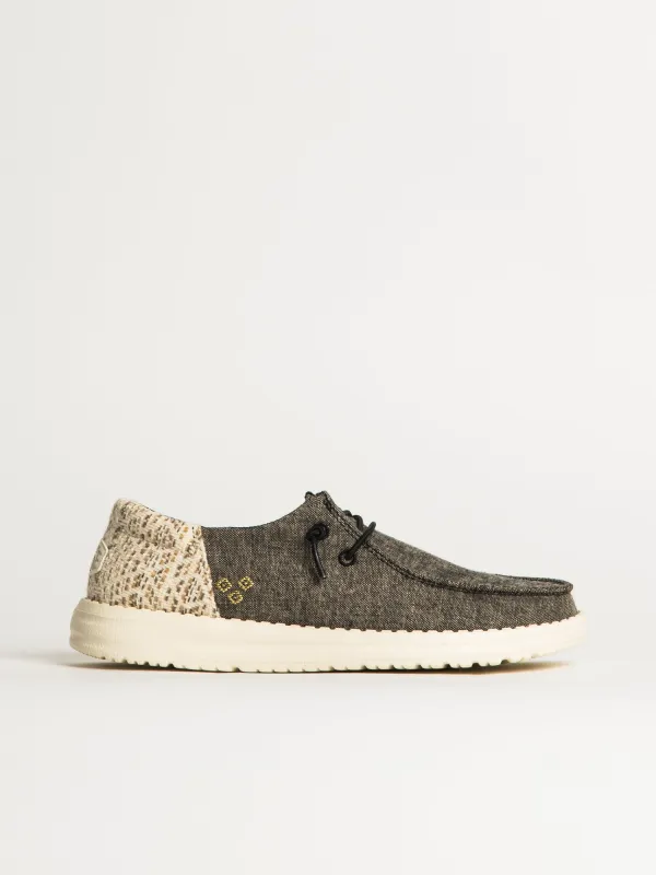 WOMENS HEYDUDE WENDY FUNK SURF BAJA SNEAKER - BLACK sold by Boathouse