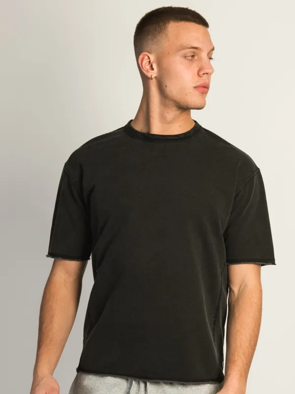 KOLBY OVERSIZED FRENCH TERRY TEE - BLACK sold by Boathouse