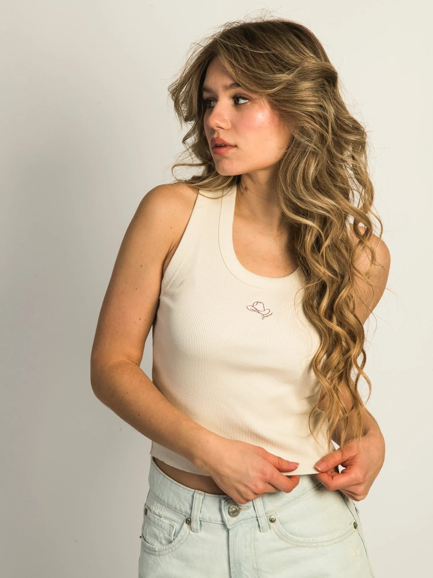 HARLOW KENDAL EMBROIDERED TANK TOP - COWBOY HAT sold by Boathouse