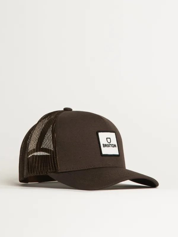 BRIXTON ALPHA BLOCK NETPLUS TRUCKER HAT sold by Boathouse