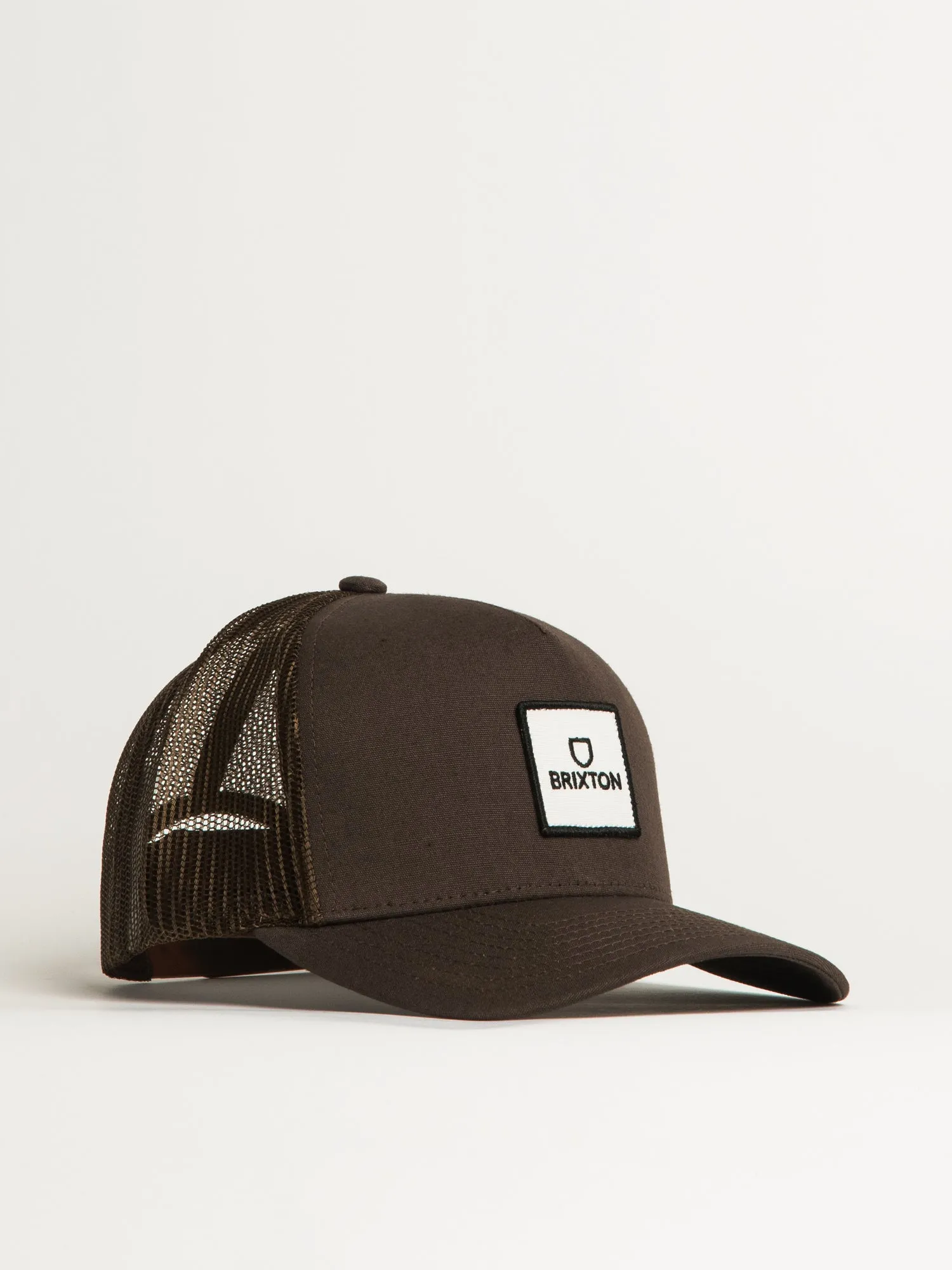 BRIXTON ALPHA BLOCK NETPLUS TRUCKER HAT sold by Boathouse