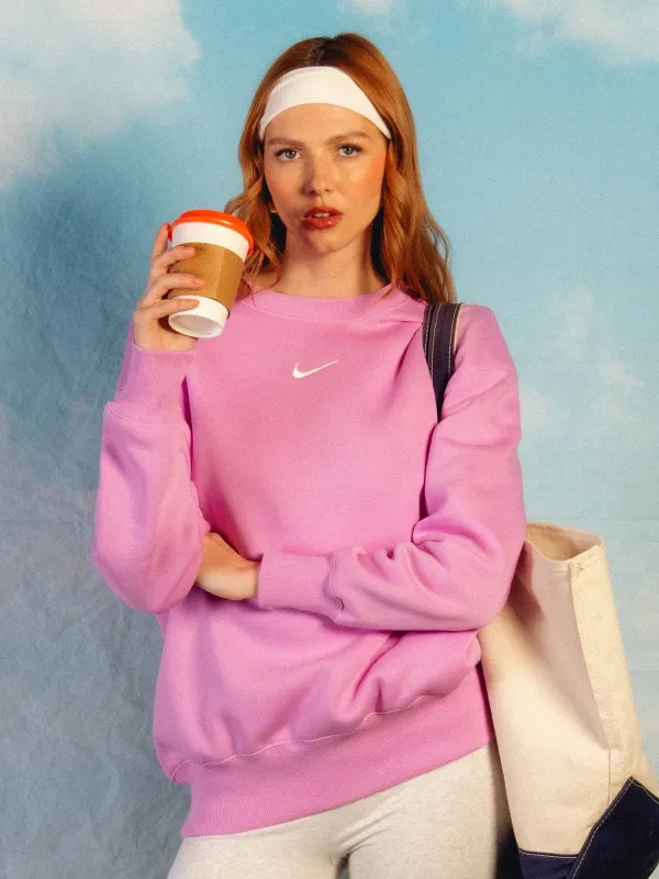NIKE SPORTSWEAR PHOENIX FLEECE OVERSIZED CREWNECK - PINK sold by Boathouse