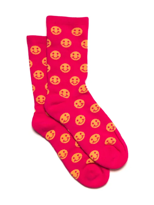 SCOUT & TRAIL SMILE PRINT SOCK - PINK sold by Boathouse