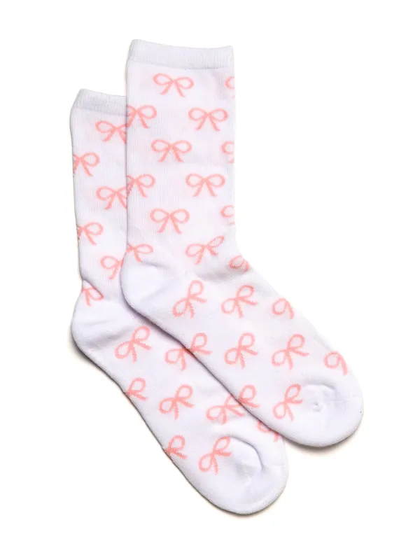 SCOUT & TRAIL BOW PRINT SOCK - WHITE sold by Boathouse