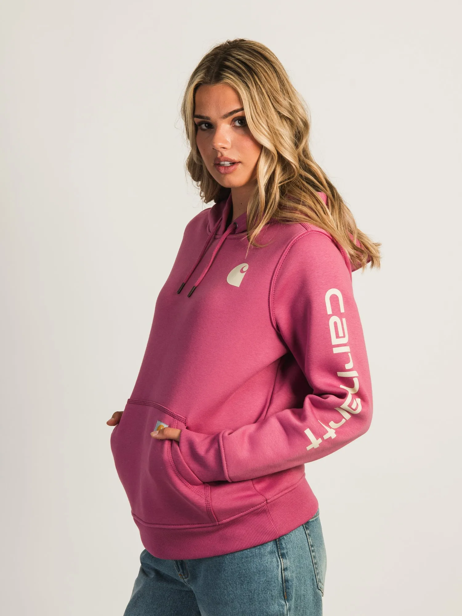 CARHARTT LOGO SLEEVE PULLOVER HOODIE sold by Boathouse