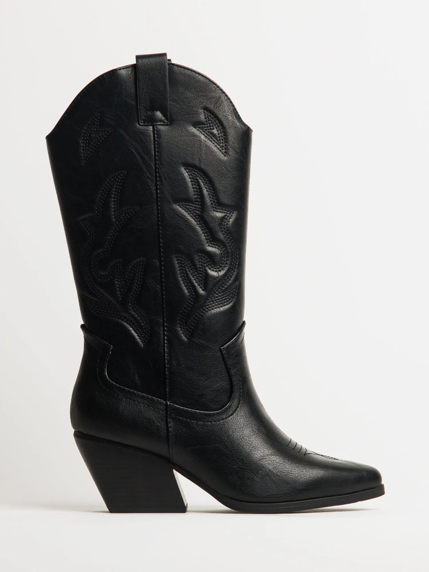 WOMENS HARLOW STASSIE COWBOY BOOTS - BLACK sold by Boathouse