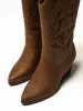 WOMENS HARLOW STASSIE COWBOY BOOTS - BROWN sold by Boathouse