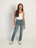 HARLOW HIGH-RISE STRAIGHT JEAN - MID WASH sold by Boathouse