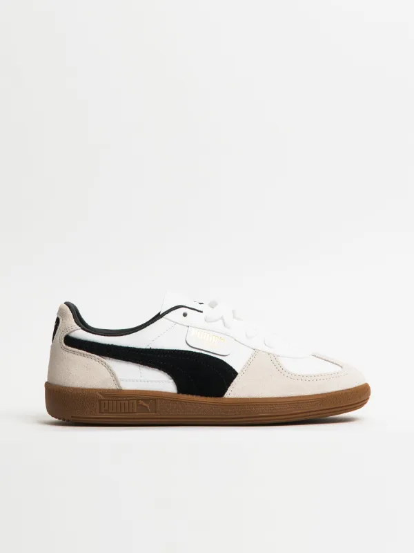 WOMENS PUMA PALERMO LEATHER SNEAKER - WHITE/VAPOR GRAY/BLACK/GUM sold by Boathouse