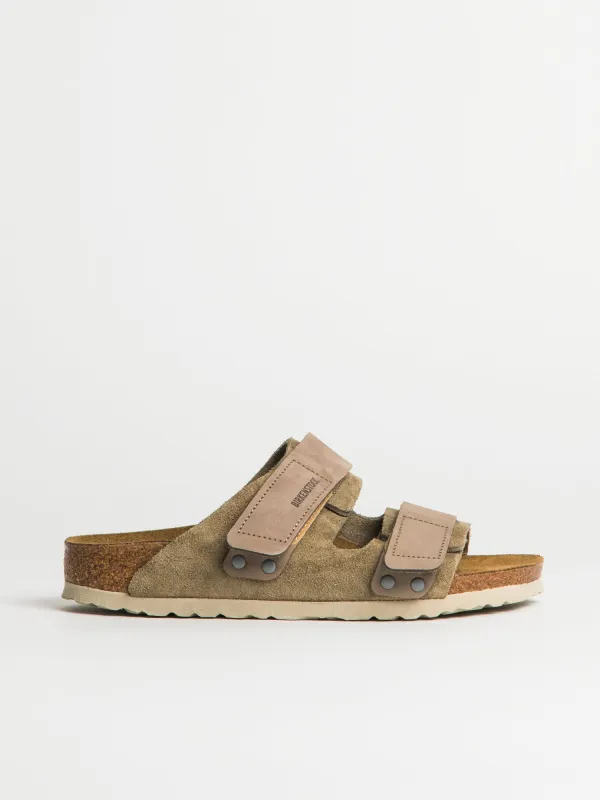 WOMENS BIRKENSTOCK UJI SUEDE NUBUCK SANDALS - MEDIUM/NARROW - TAUPE sold by Boathouse