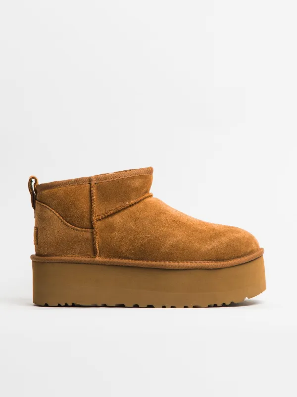 WOMENS UGG CLASSIC ULTRA MINI PLATFORM BOOT - CHESTNUT sold by Boathouse