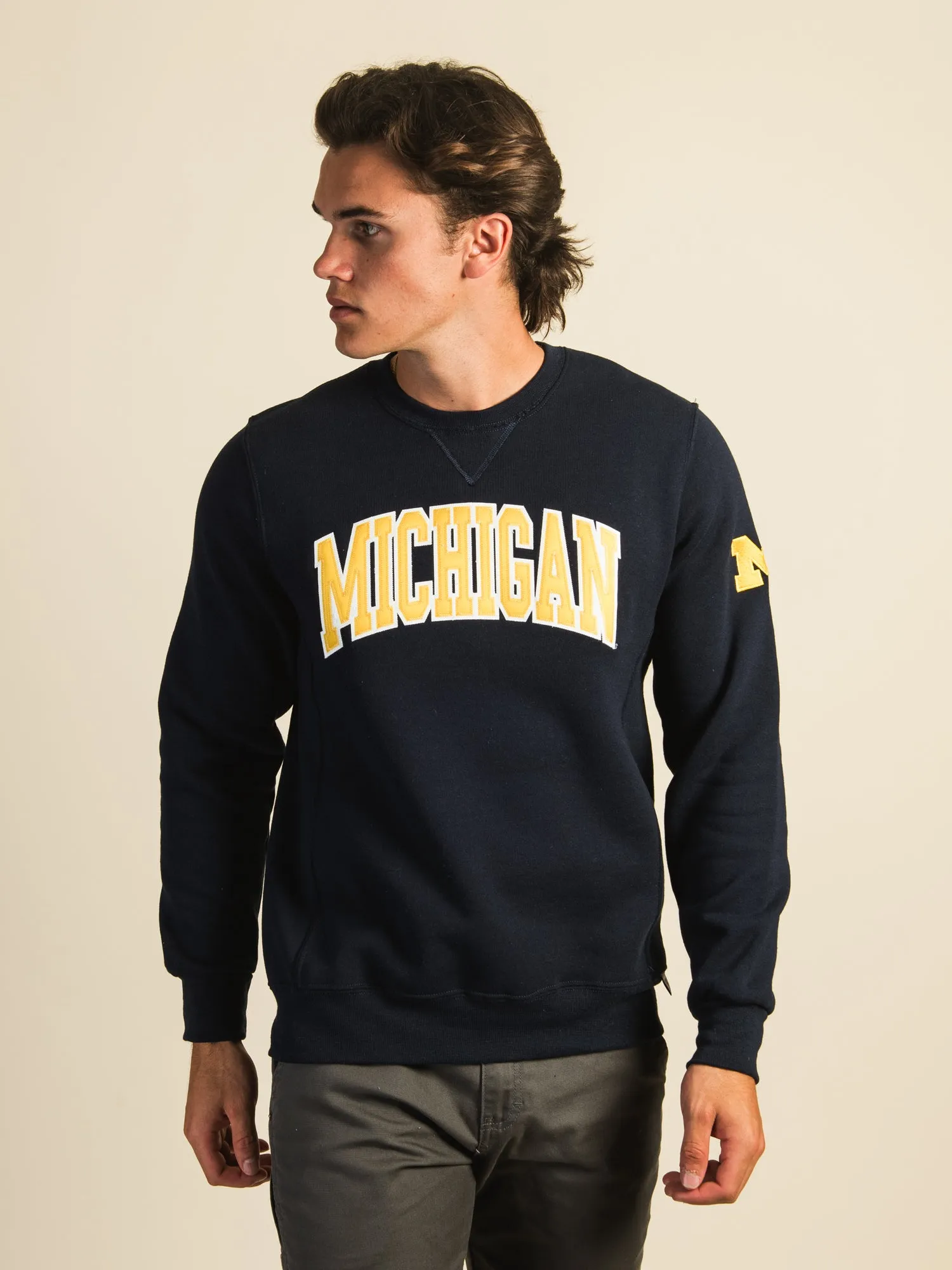 NCAA MICHIGAN SLEEVE EMBROIDERED CREW sold by Boathouse product image thumbnail 4