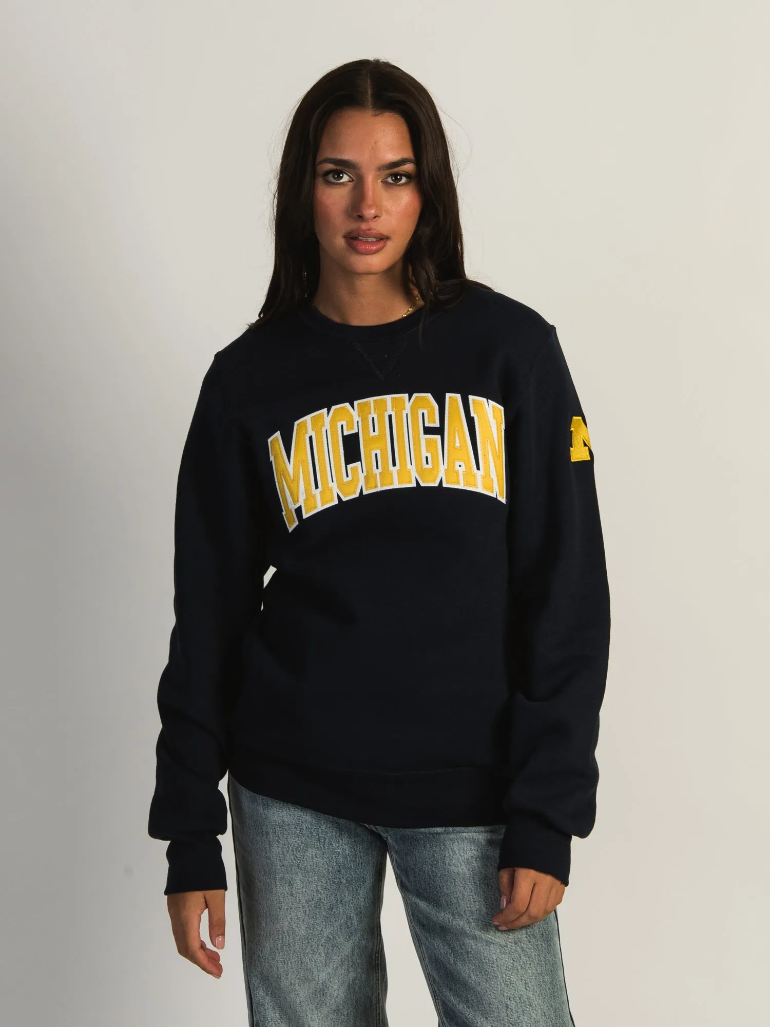 NCAA MICHIGAN SLEEVE EMBROIDERED CREW sold by Boathouse product image thumbnail 2
