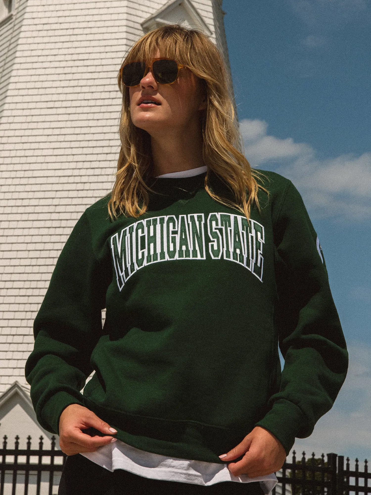 NCAA MICHIGAN STATE SLEEVE EMBROIDERED CREW sold by Boathouse product image thumbnail 2