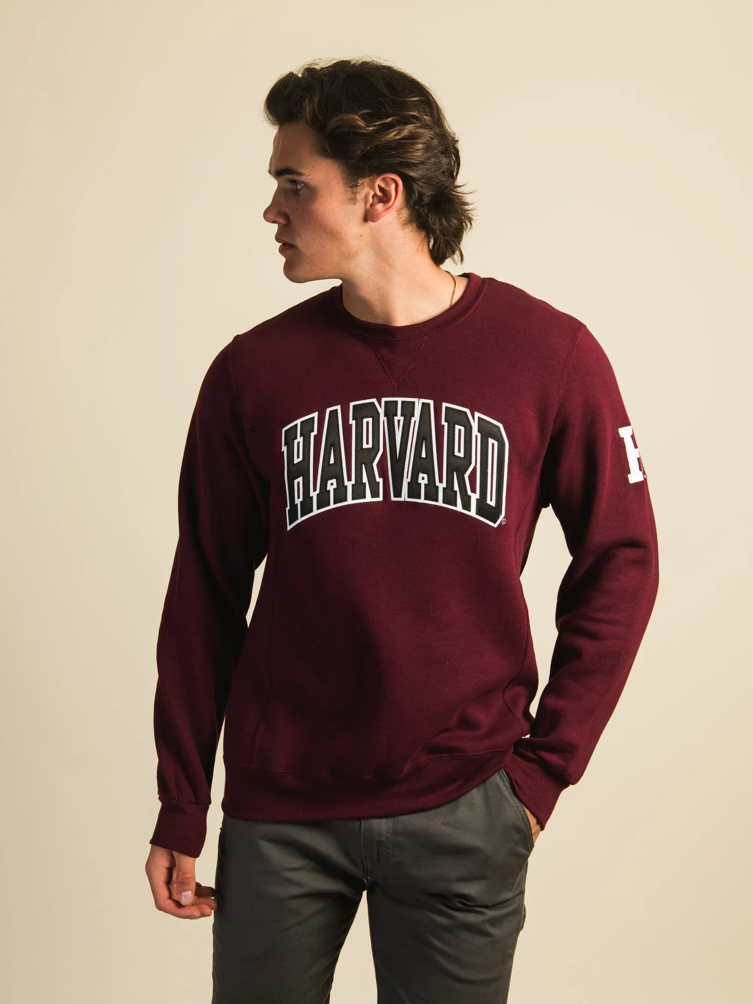 NCAA HARVARD SLEEVE EMBROIDERED CREW sold by Boathouse product image thumbnail 3