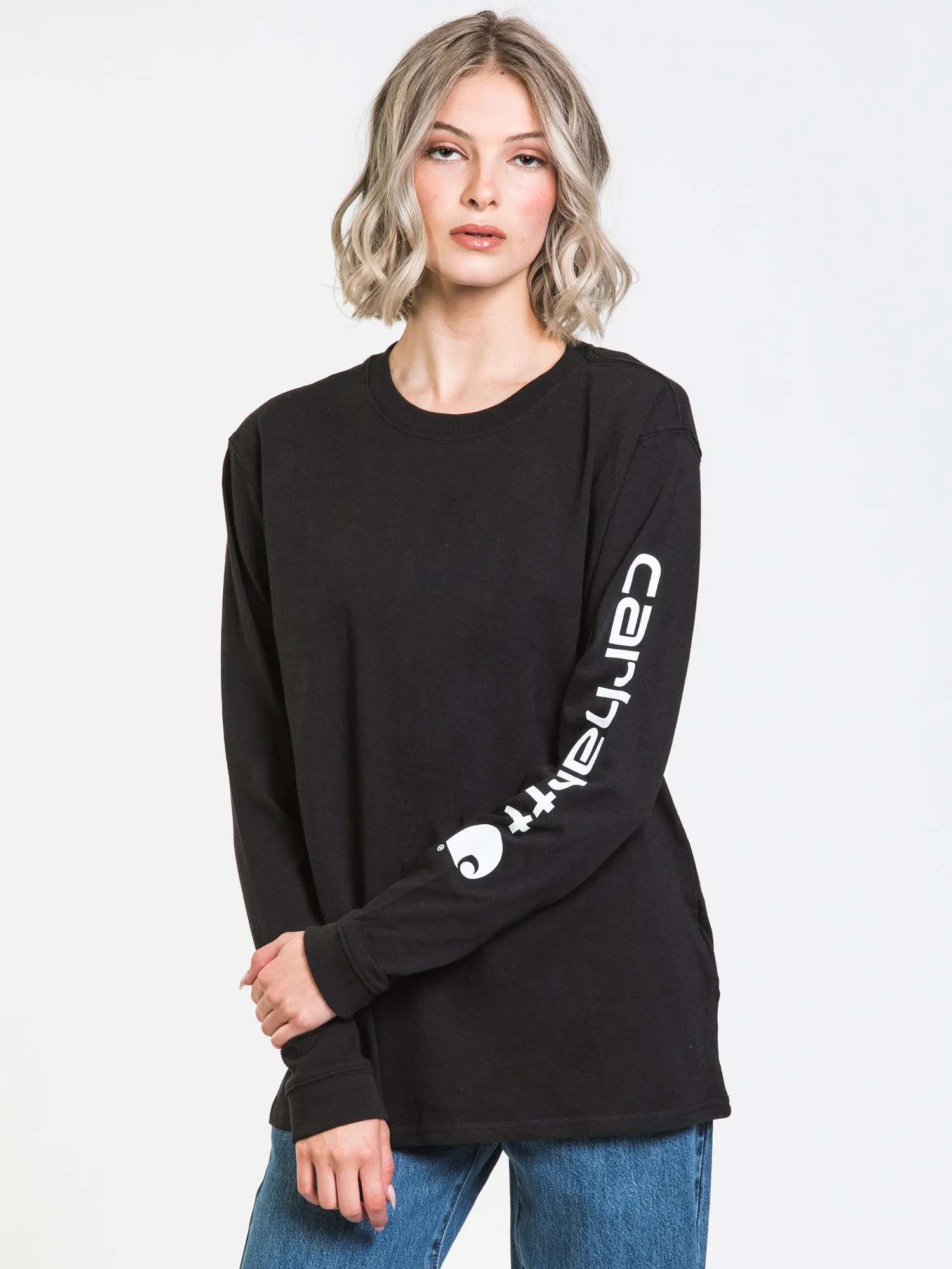 CARHARTT SLEEVE LOGO LONG SLEEVE TEE sold by Boathouse