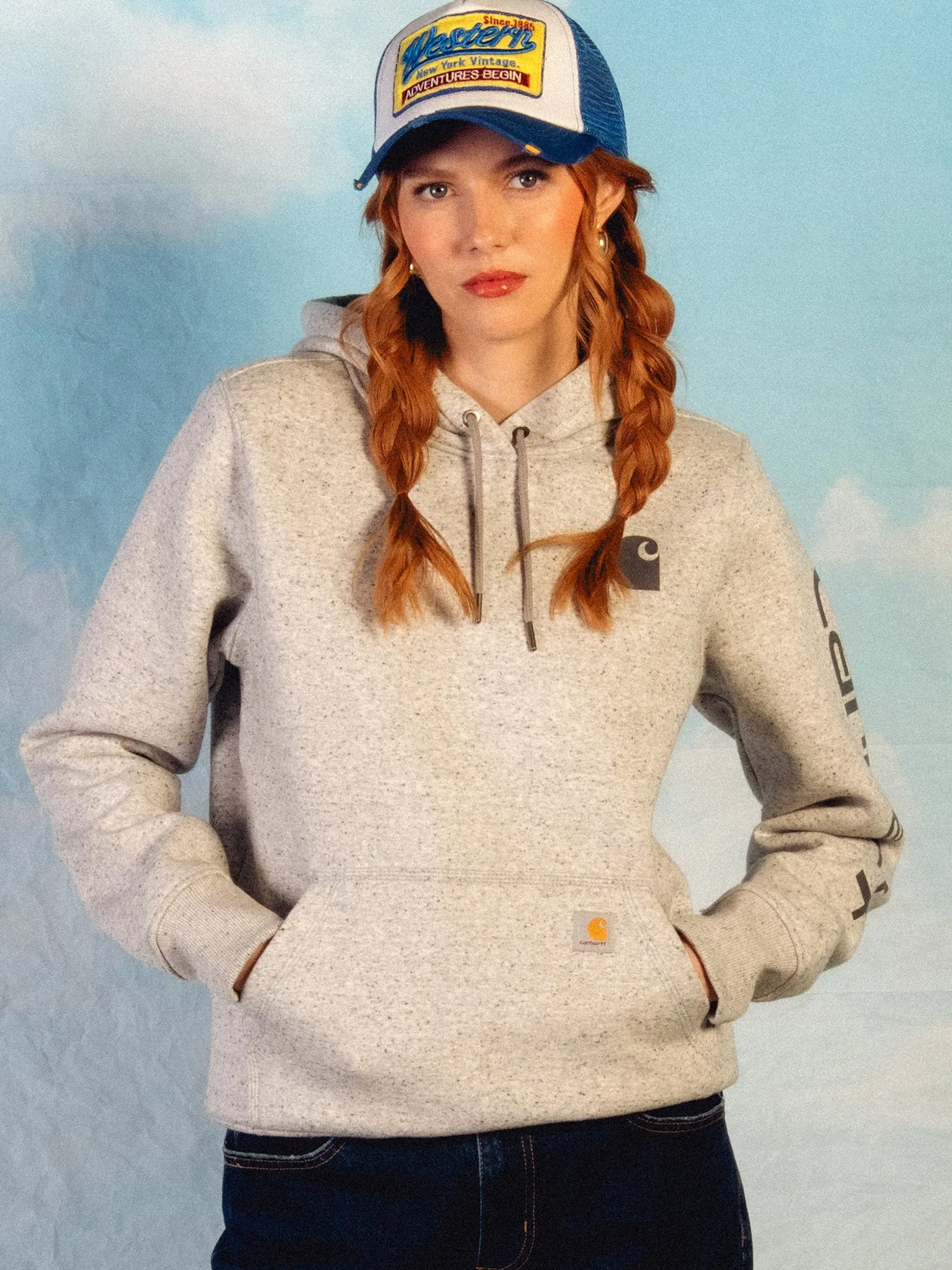 CARHARTT LOGO SLEEVE PULLOVER HOODIE sold by Boathouse