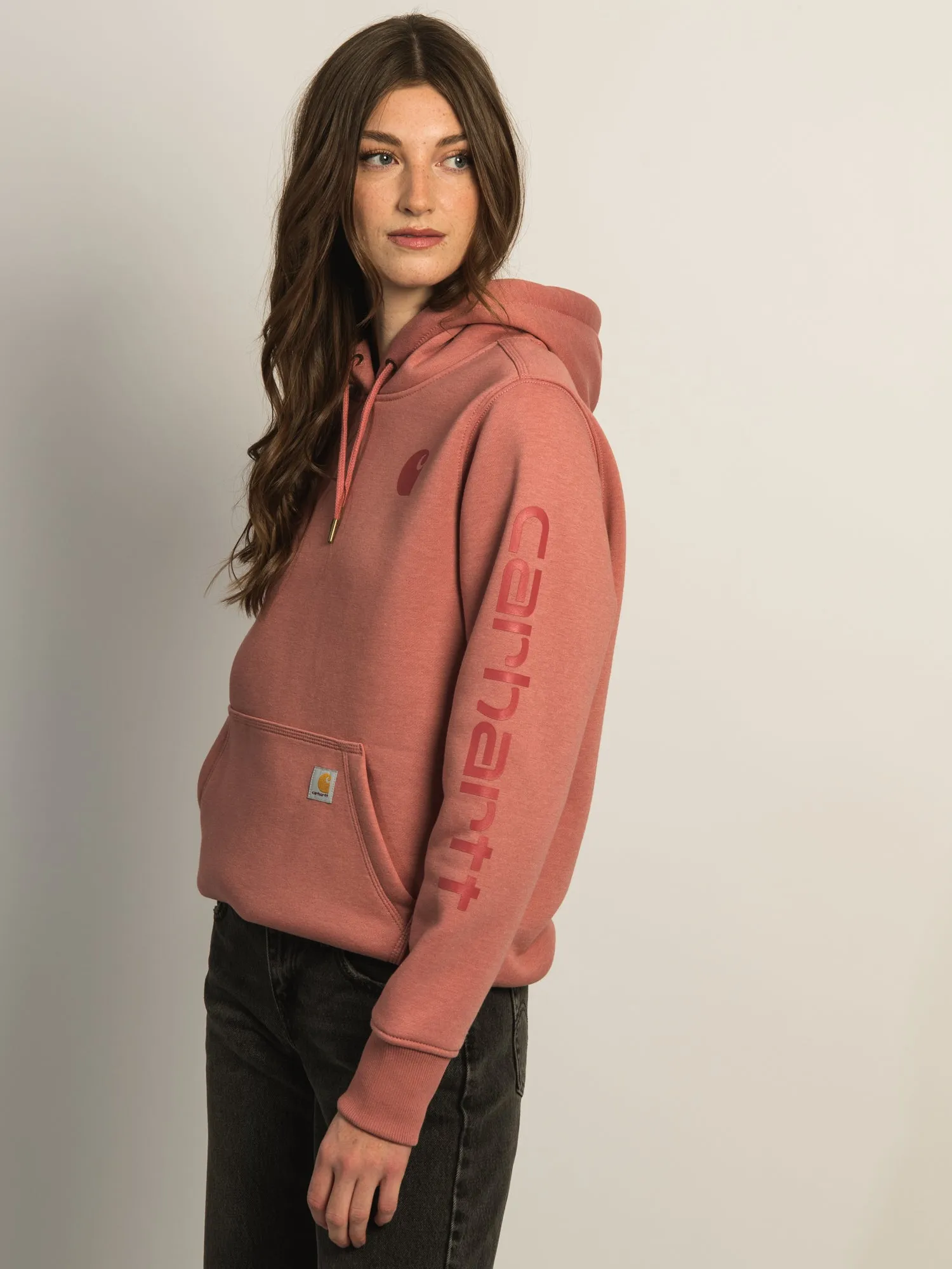 CARHARTT LOGO SLEEVE PULL OVER HOODIE - ROSE sold by Boathouse product image thumbnail 4