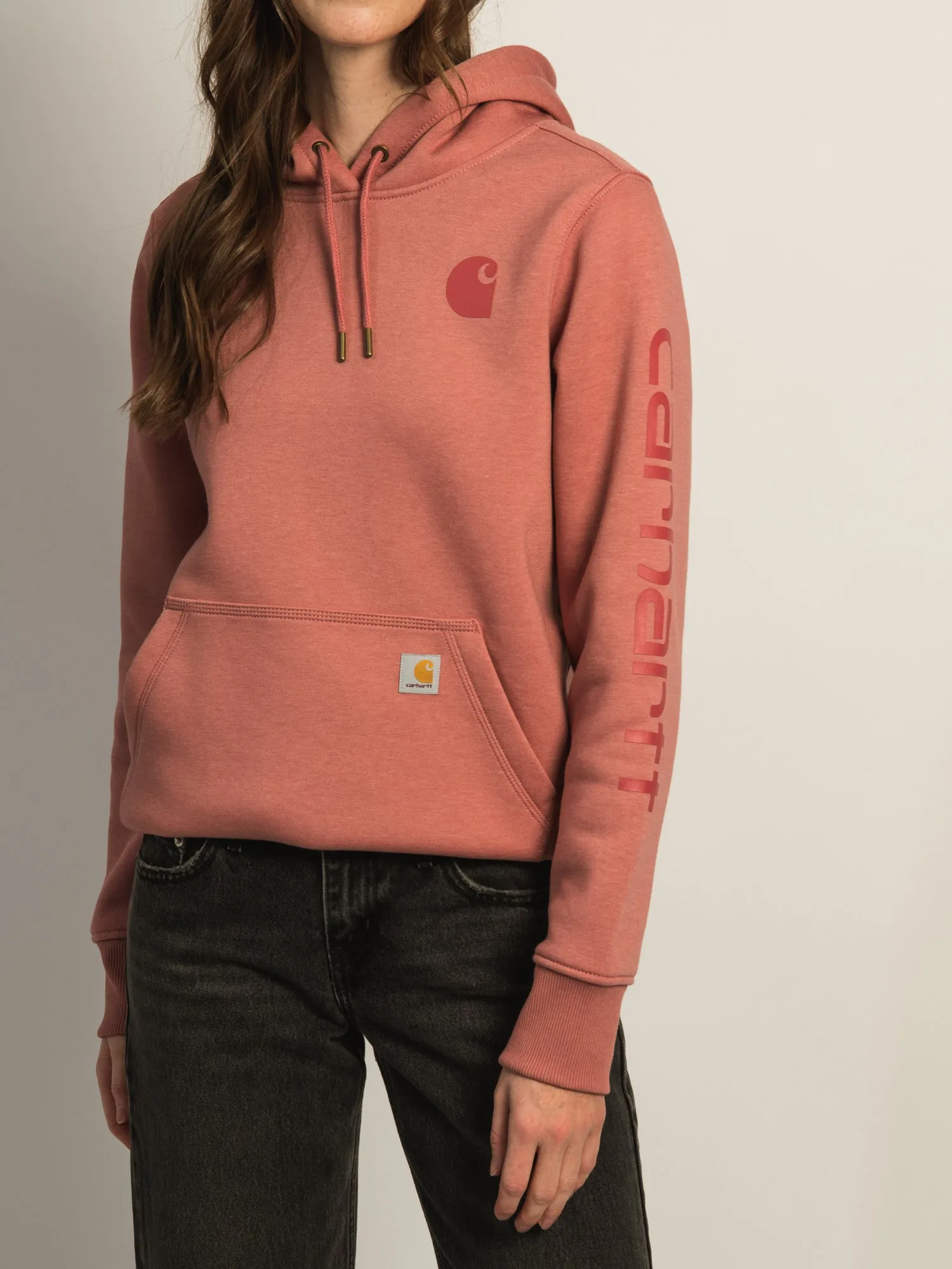CARHARTT LOGO SLEEVE PULL OVER HOODIE - ROSE sold by Boathouse product image thumbnail 2
