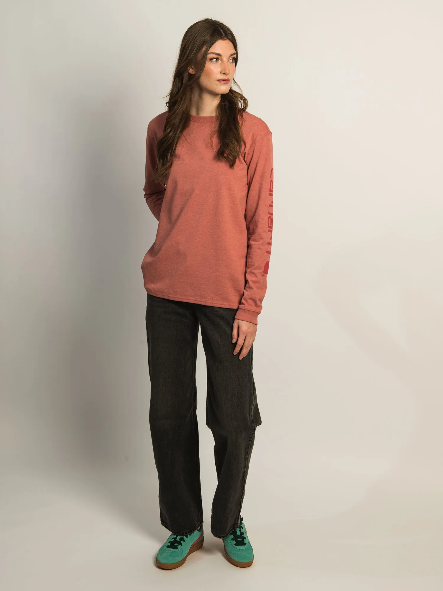 CARHARTT LONG SLEEVE LOGO TEE - ROSE sold by Boathouse product image thumbnail 2