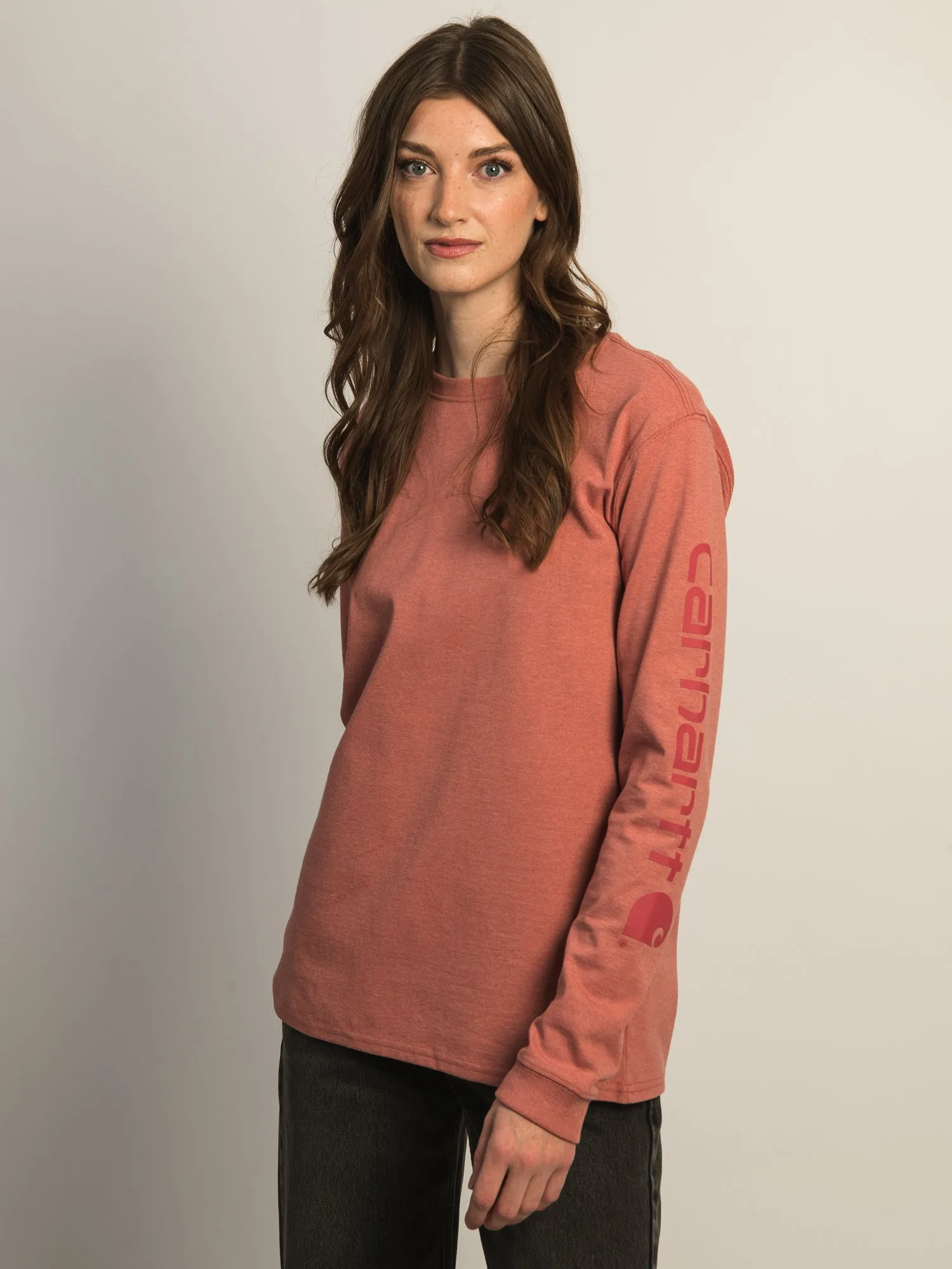 CARHARTT LONG SLEEVE LOGO TEE - ROSE sold by Boathouse