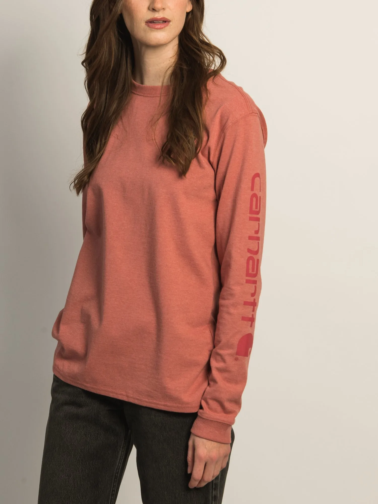CARHARTT LONG SLEEVE LOGO TEE - ROSE sold by Boathouse product image thumbnail 3