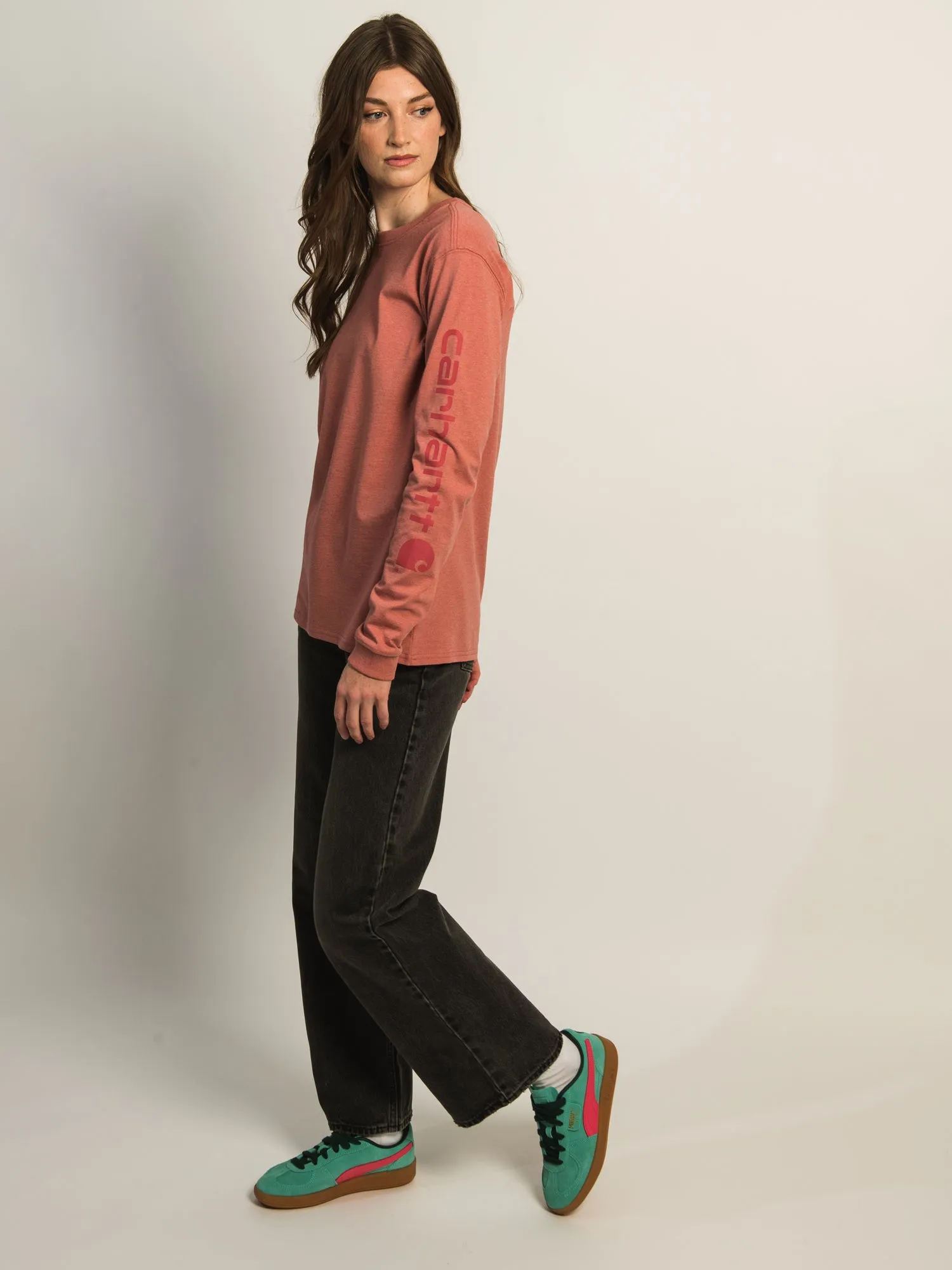 CARHARTT LONG SLEEVE LOGO TEE - ROSE sold by Boathouse product image thumbnail 5