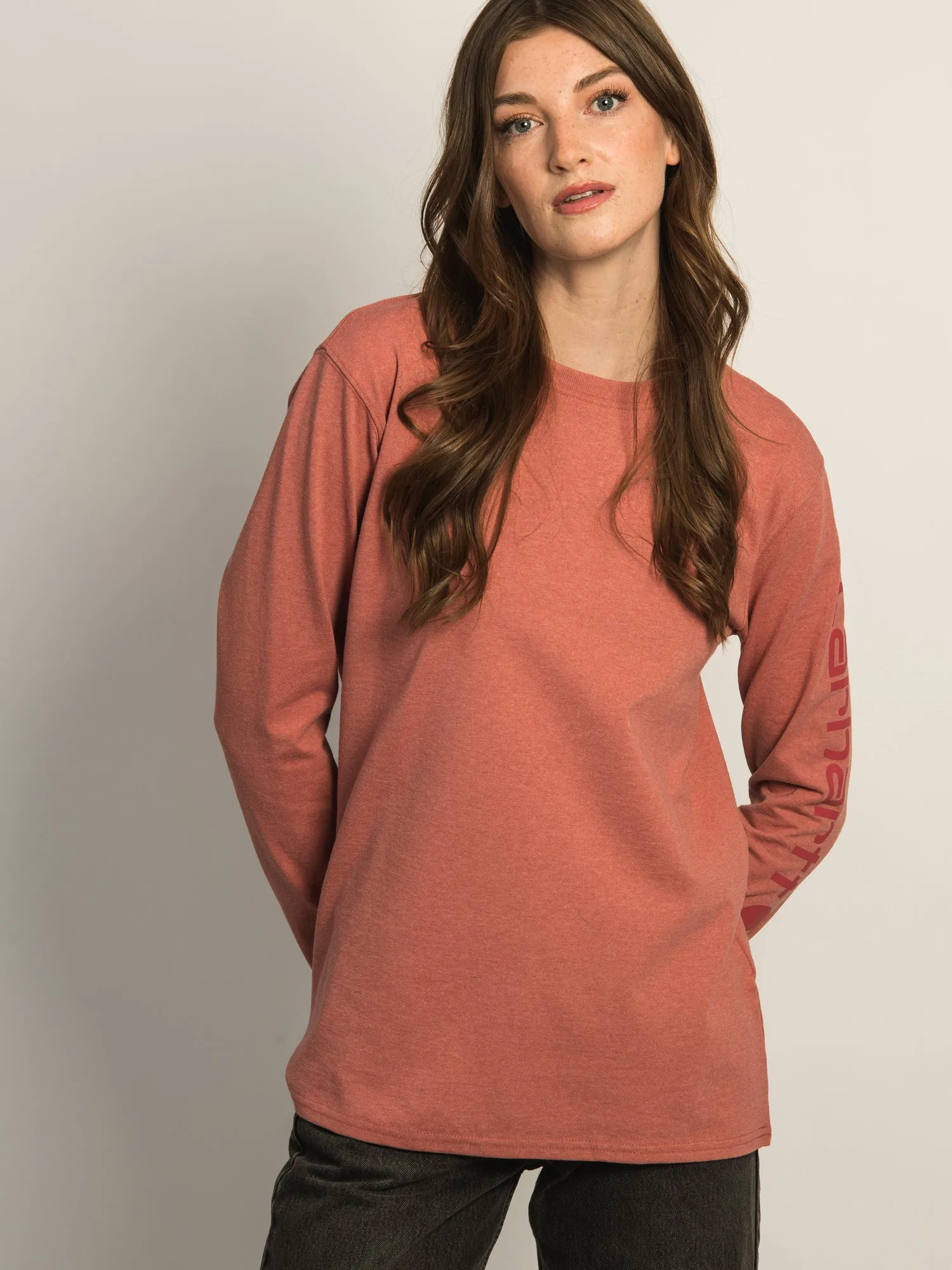 CARHARTT LONG SLEEVE LOGO TEE - ROSE sold by Boathouse product image thumbnail 4